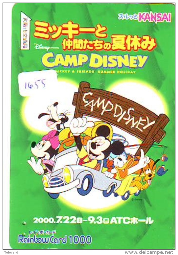 Carte Prépayée Japon * DISNEY (1655) CAMP DISNEY * JAPAN PREPAID CARD - Disney
