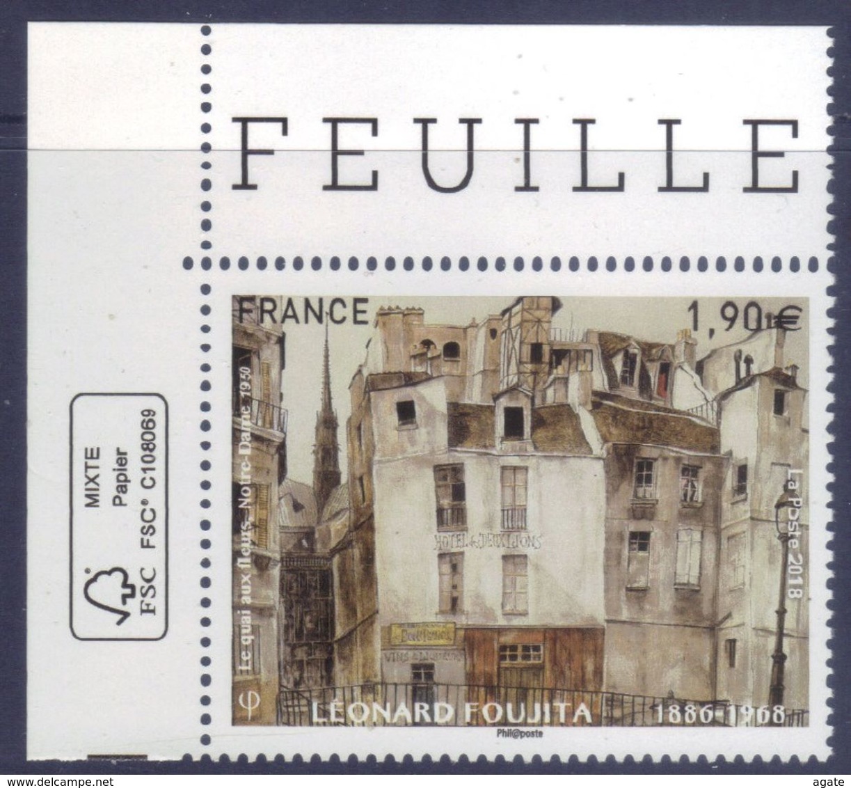 5200 Léonard Foujita - Le Quai Aux Fleurs BDF (2018) Neuf** - Unused Stamps