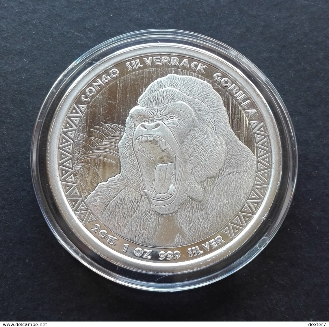 Congo, Gorilla 1 Oz 2015 Silver 999 Pure - 1 Oncia Argento Puro Bullion Scottsdale Mint - Congo (Democratic Republic 1998)