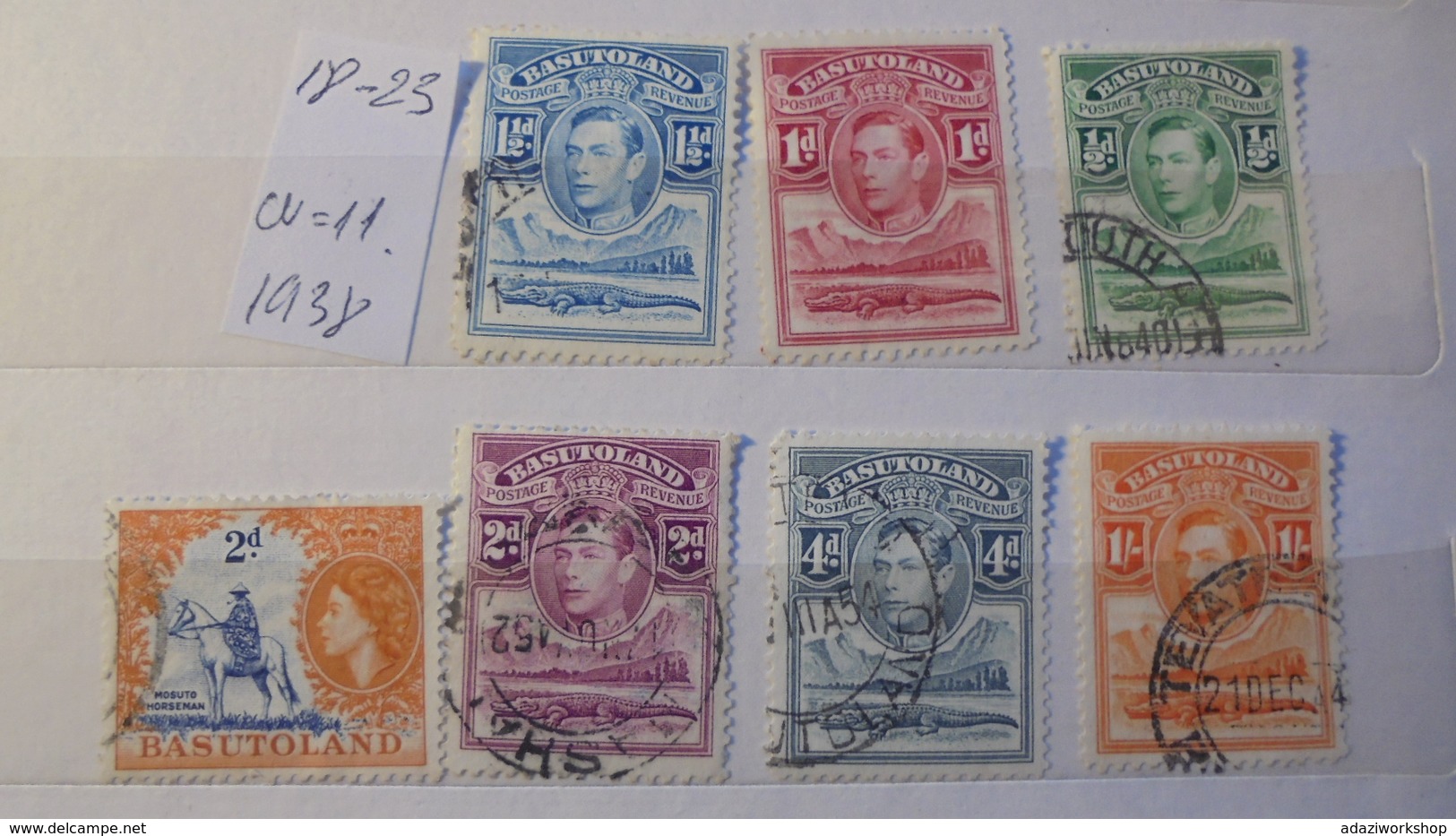 Basutoland 1938 Lot Of 7 Stamps Cv 11.00 - Collections (sans Albums)