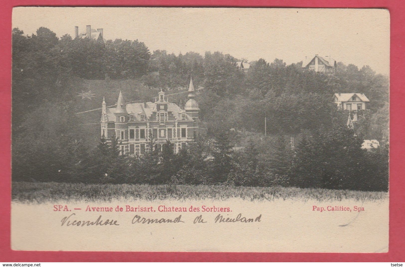 Spa - Château Des Sorbiers, Avenue De Barisart  - 1907  ( Voir Verso ) - Spa