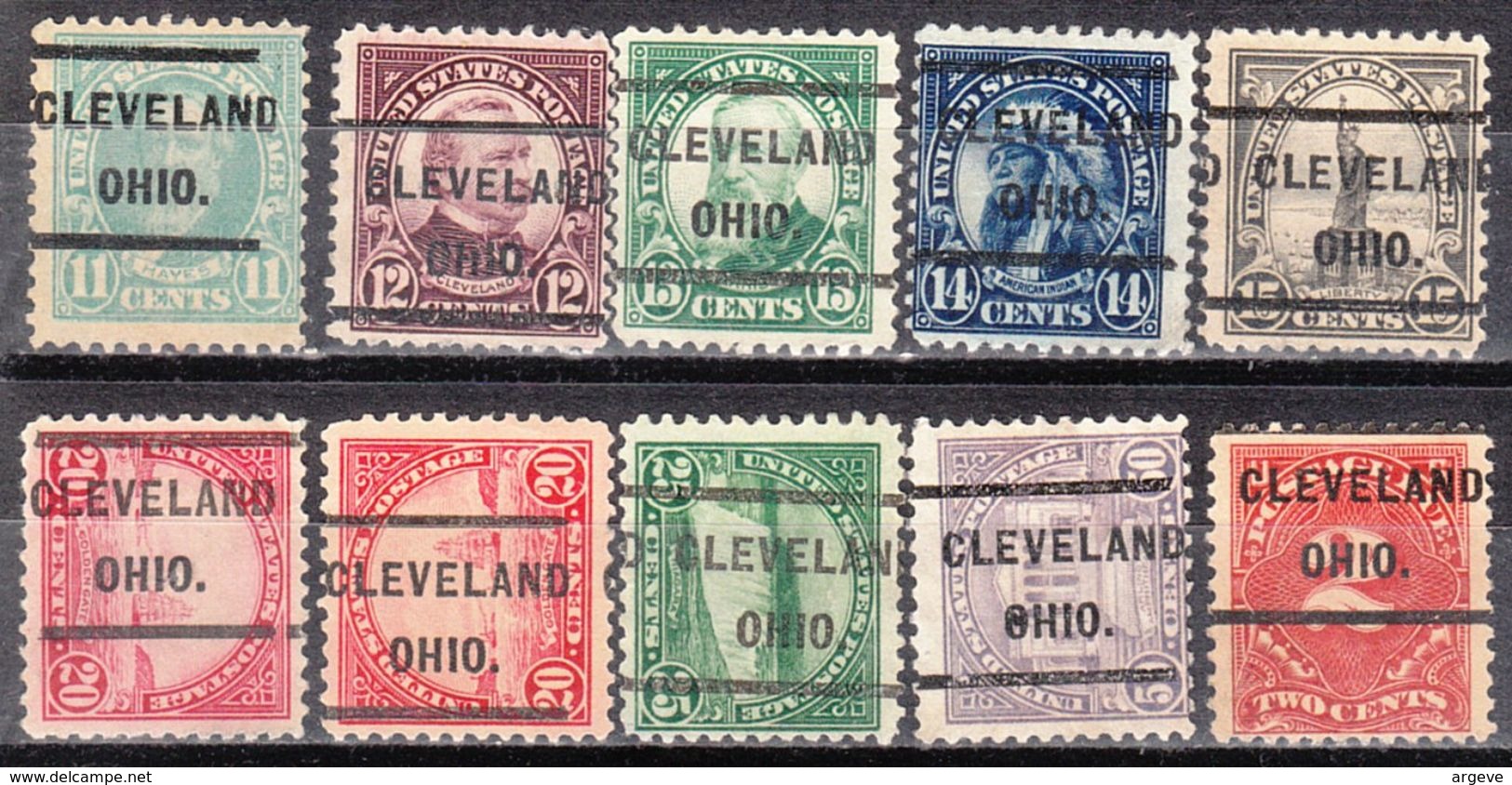 USA Precancel Vorausentwertung Preo, Locals Ohio, Cleveland 232, 10 Diff. Perf. 11x11 - Vorausentwertungen