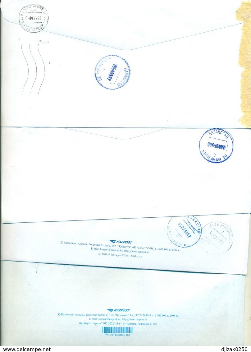 Kazakhstan.Four Registered Envelopes Past The Mail. - Kazakhstan