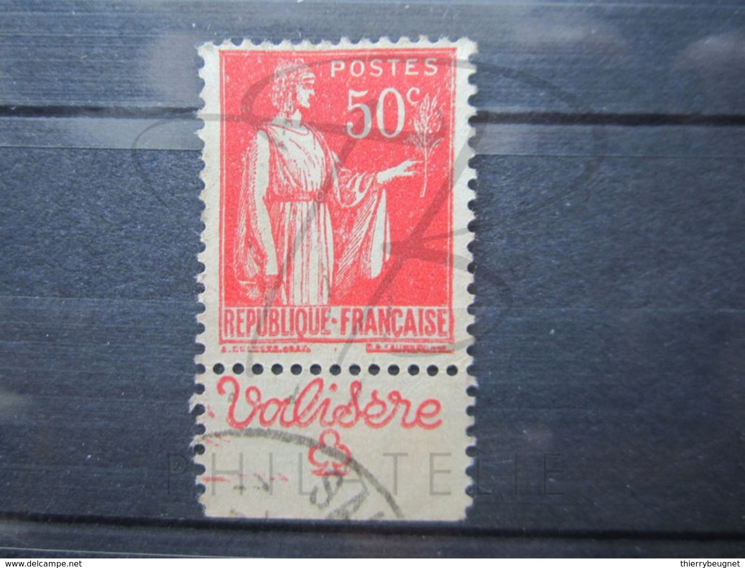 VEND BEAU TIMBRE DE FRANCE N° 283 , TYPE IIA + BANDE PUBLICITAIRE " VALISERE " !!! (a) - Autres & Non Classés