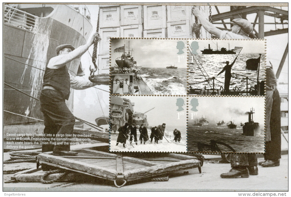 Great Britain 2013 Merchant Navy Action Scenes 4 1st Cl -  Ex Prestige Book - Blocks & Miniature Sheets