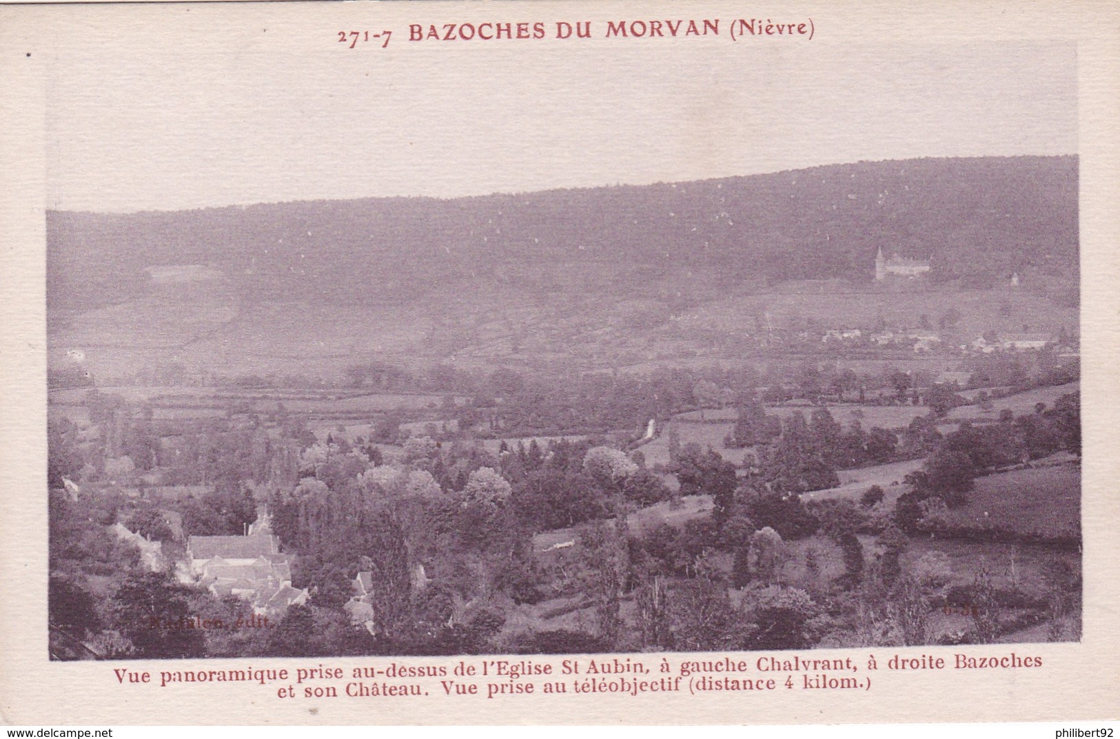 Bazoches Du Morvan Vue Panoramique Prise Au-dessus De L'Eglise Saint-Aubin. - Bazoches