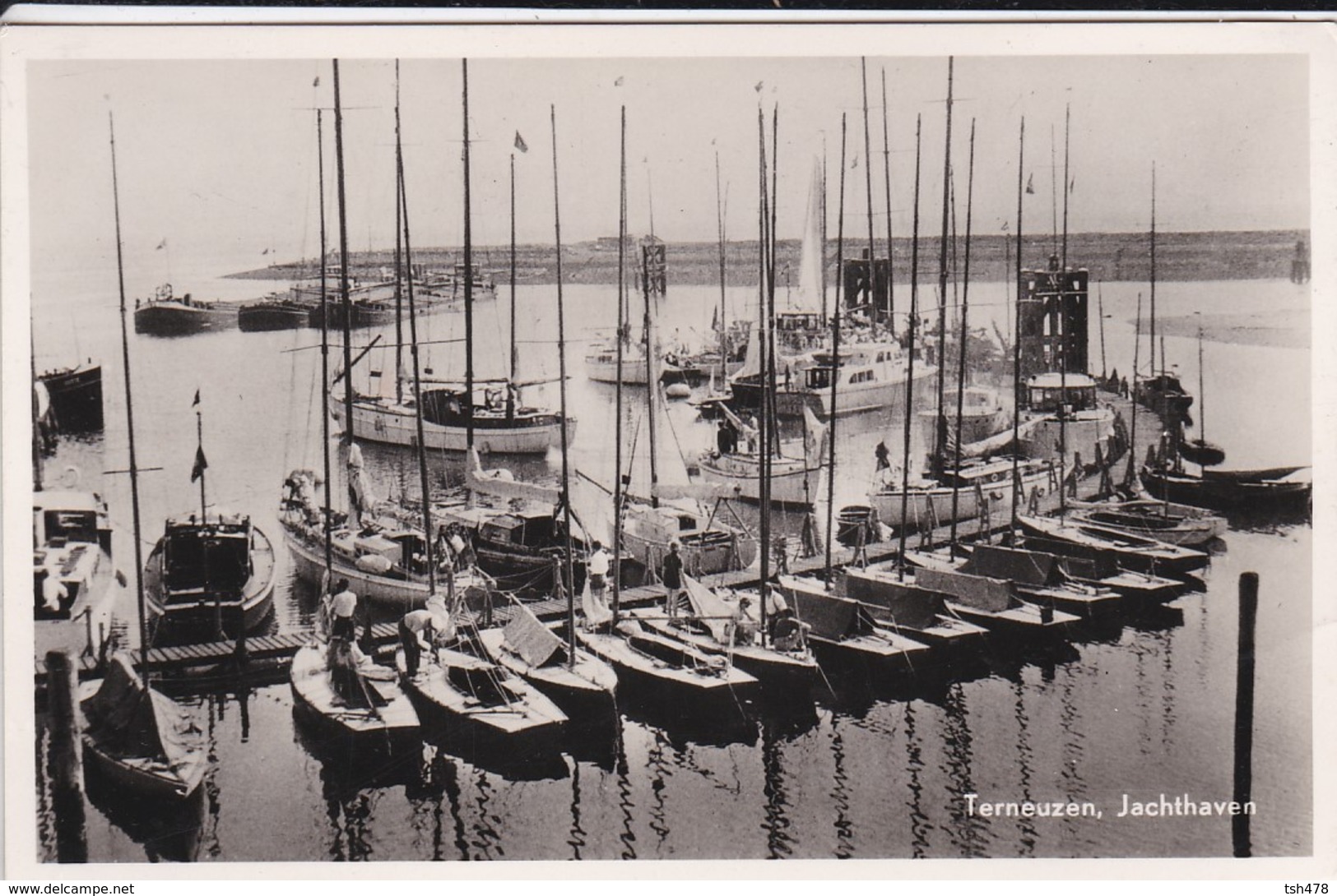 PAYS-BAS---RARE---TERNEUZEN--jachthaven--( Péniches + Bâteaux Dériveurs )--voir 2 Scans - Terneuzen