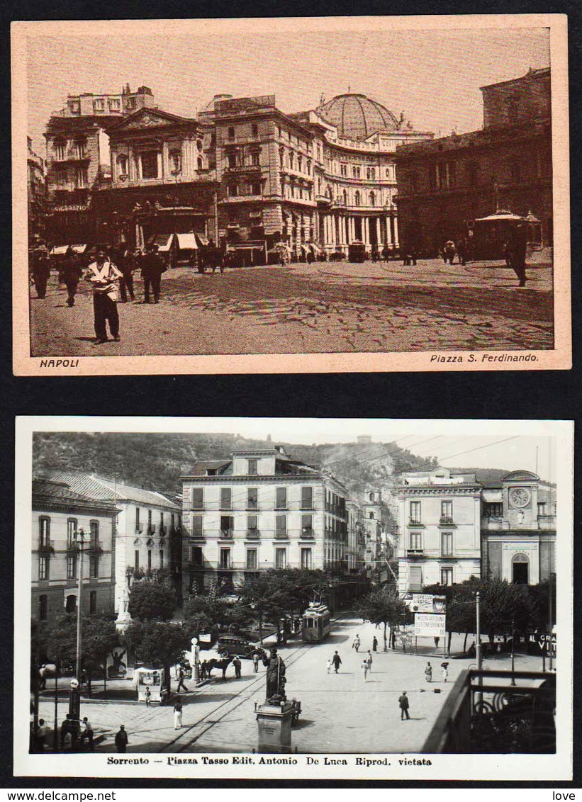 NAPOLI Et SORRENTO (Province De Naples) Bon Lot De 3 Belles Cartes: Piazza S. Ferdinando, Il Corso Duomo, Piazza Tasso. - Napoli (Naples)