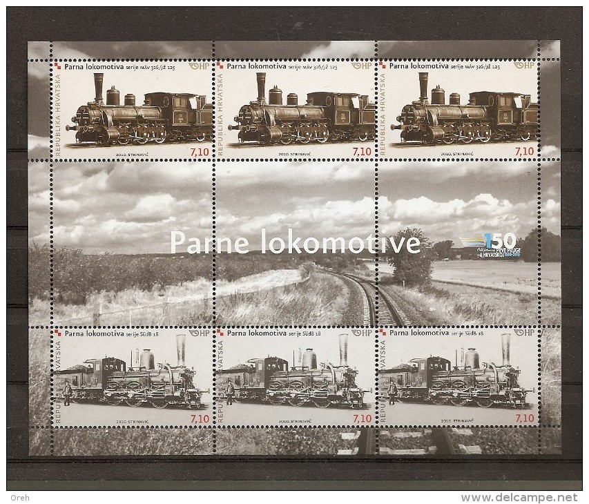 CROATIA 2010,MI NO 945-6,TRAIN,LOCOMOTIVE,MNH ,SHEET - Croatia