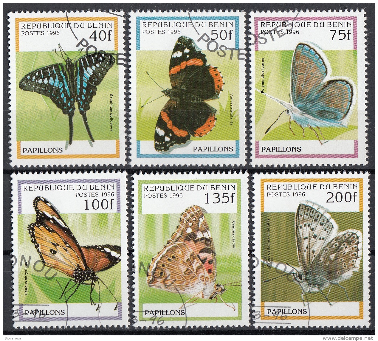 Benin 1996 Sc. 801-806 Farfalle Butterfly Papillons Mariposas - Full Set CTO - Benin – Dahomey (1960-...)
