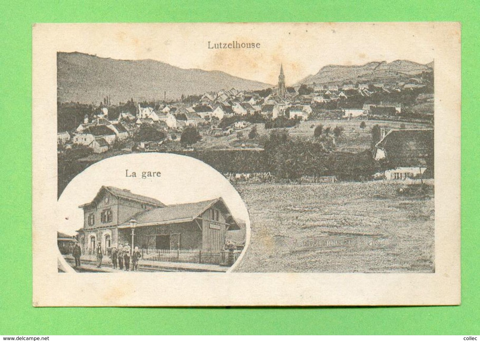 CPA FRANCE 67  ~  LUTZELHOUSE  ~  Vue Générale Et La Gare  ( G. Schmitt )  2 Scans - Autres & Non Classés