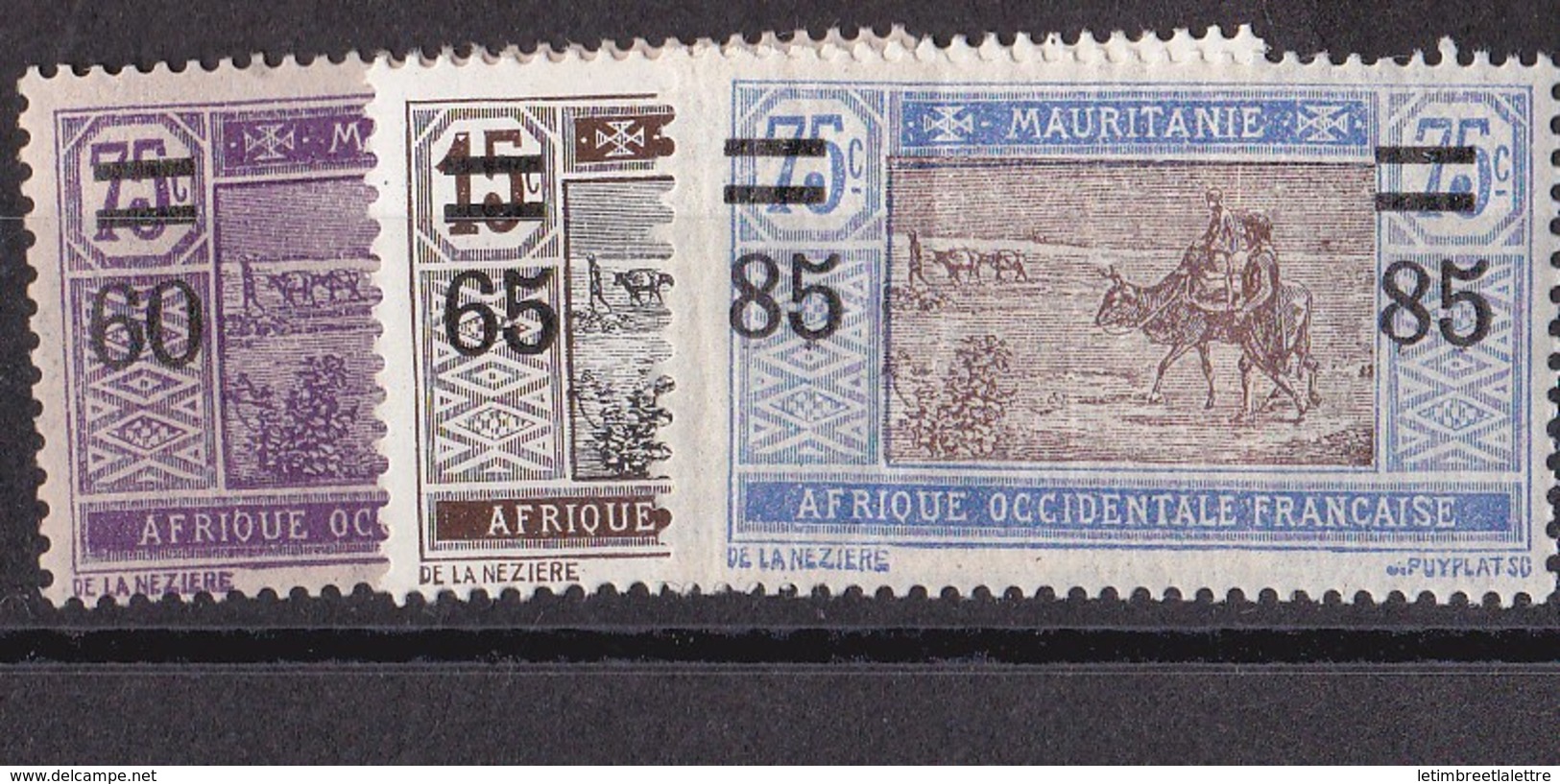 Mauritanie N° 36 à 38** - Unused Stamps