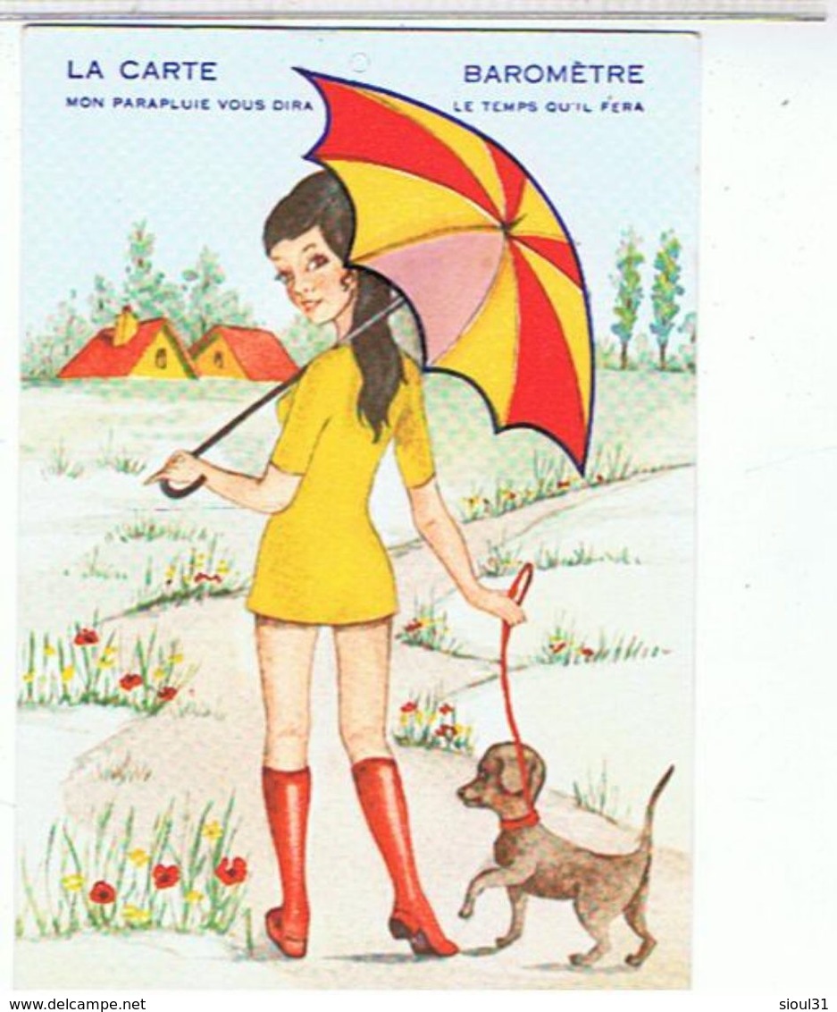 CARTE A  SYSTEME- MON PARAPLUIE  VOUS  DIRA  LE TEMPS  QU'IL FERA   PIN UP TTBE - Móviles (animadas)