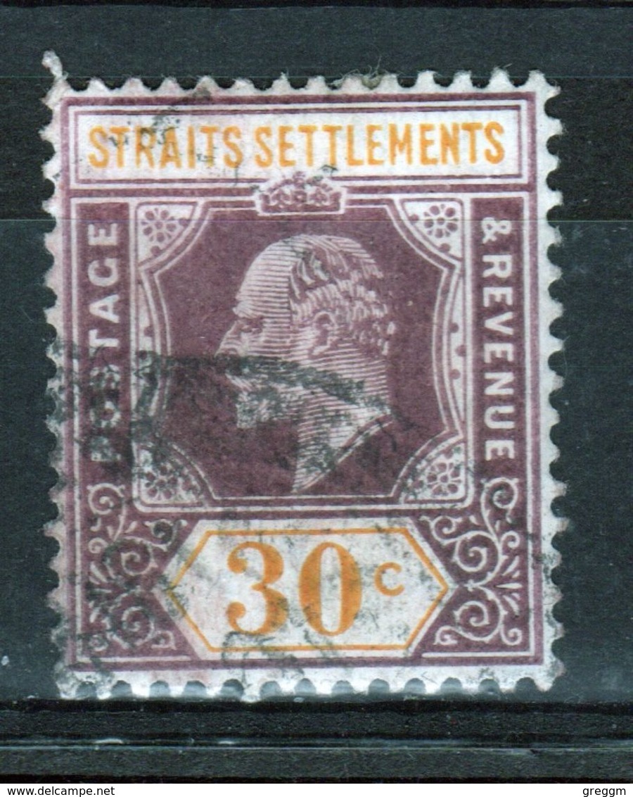 Straits Settlements 1906 King Edward VII Thirty Cent Dull Purple And Orange Yellow Used Stamp. - Straits Settlements