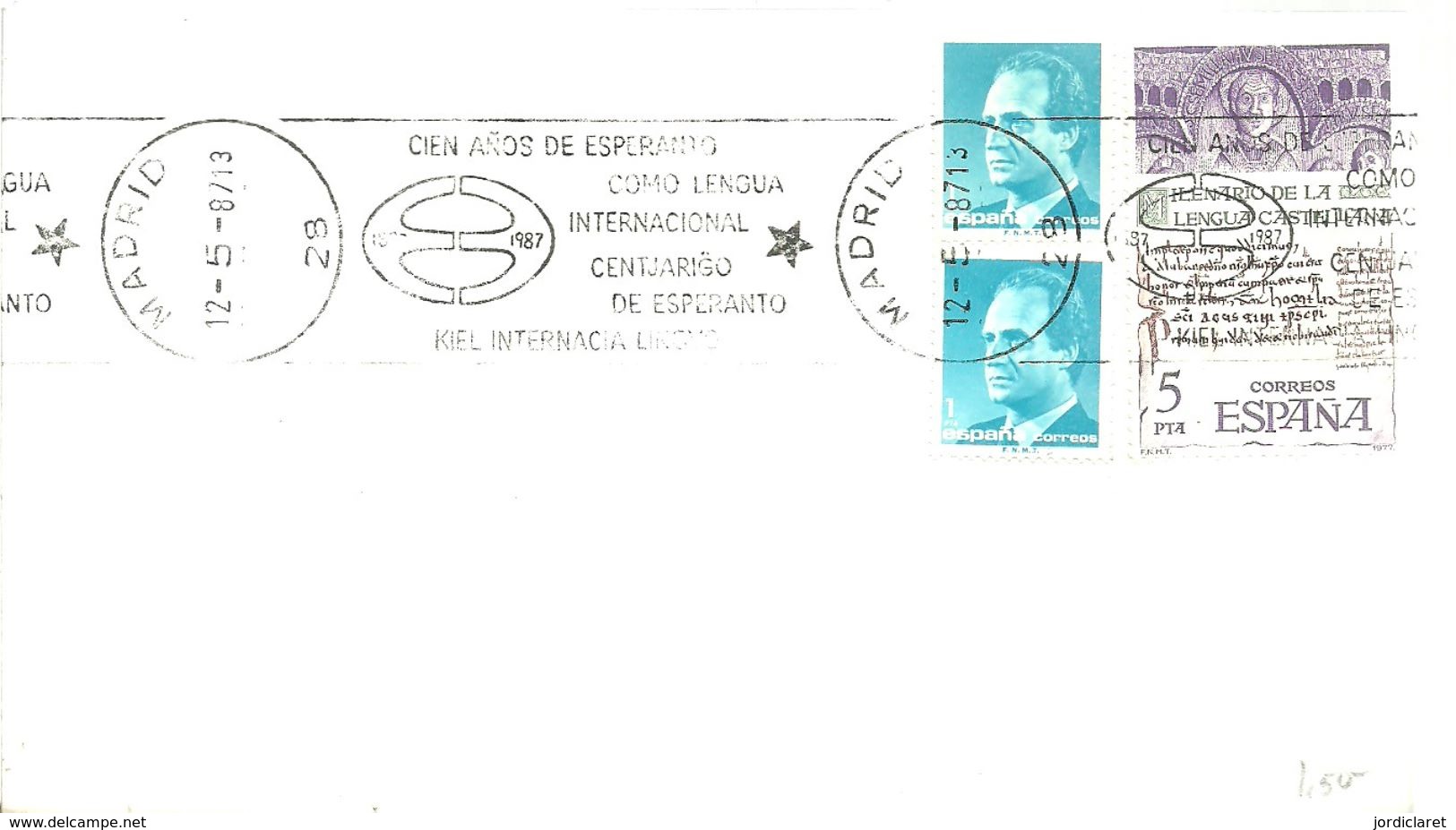 POSTMARKET ESPAÑA  1987 - Esperánto