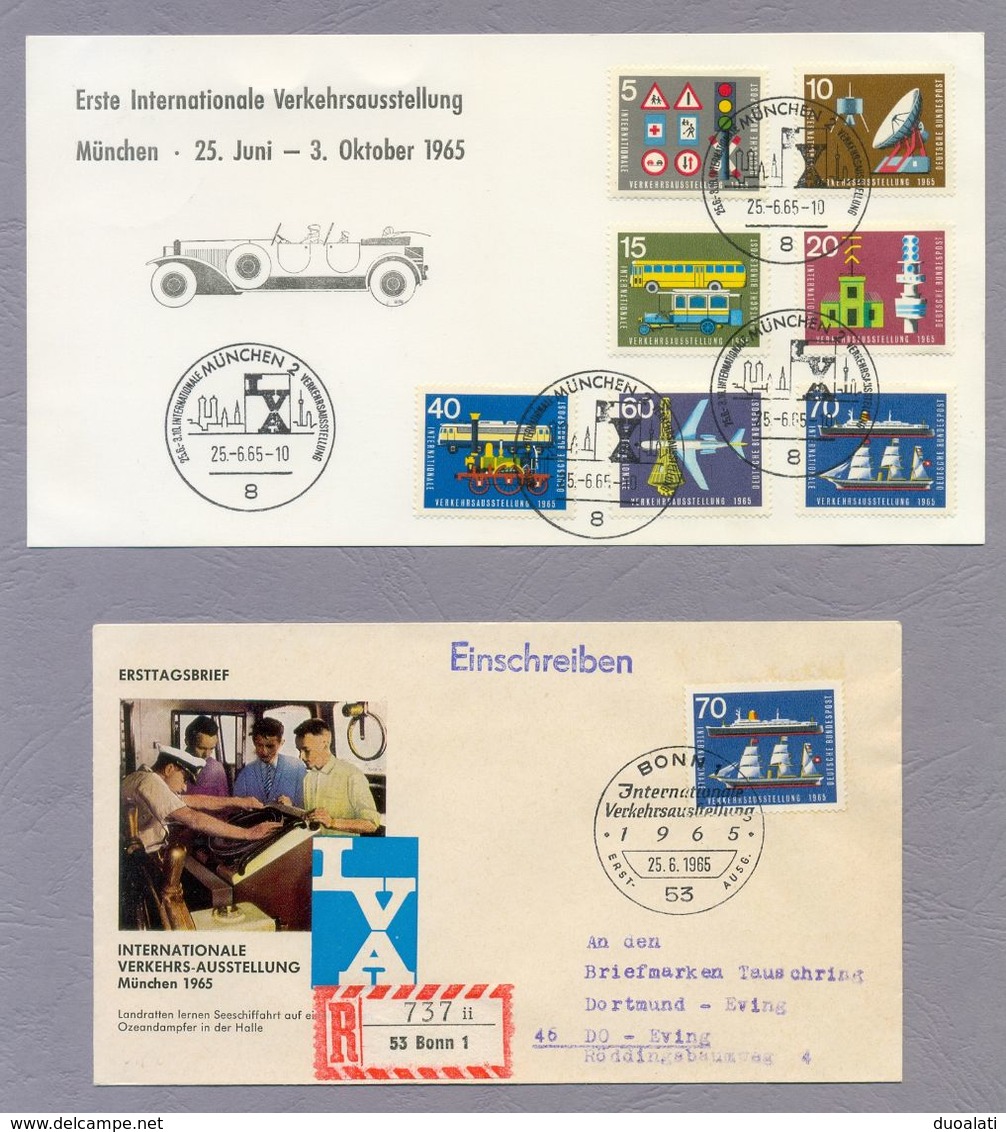 Germany Bund 1965 Postkarte + FDC R Brief Erste Internationale Verkehrsausstellung (IVA) München Traffic Exhibition - Autres & Non Classés