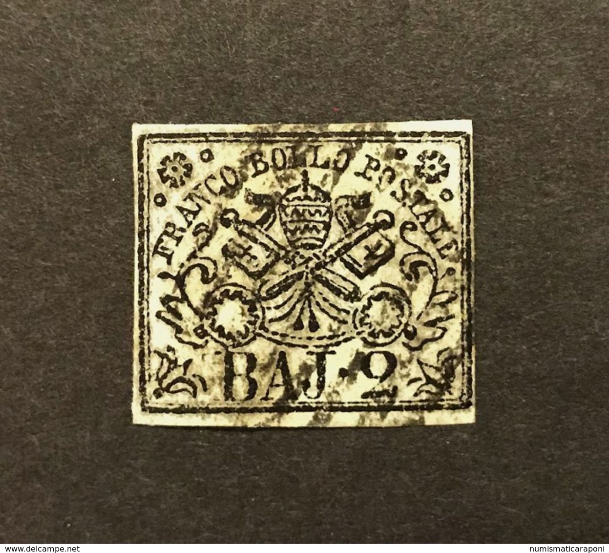 Stato Pontificio 2 Baj 1852  Usato Bello  COD FRA.1052 - Papal States