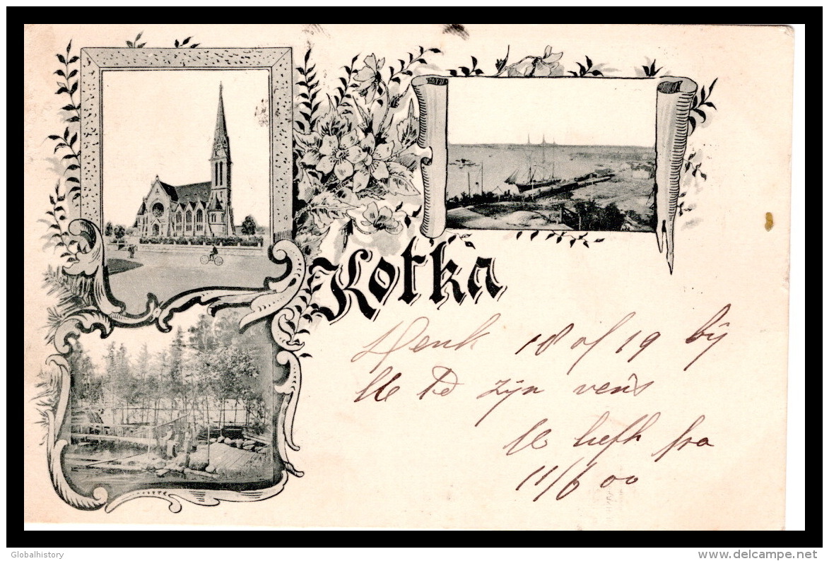 DD2592  FINLAND  MULTI VIEW KOTKA , CHURCH  1900 POSTCARD - Finlandia