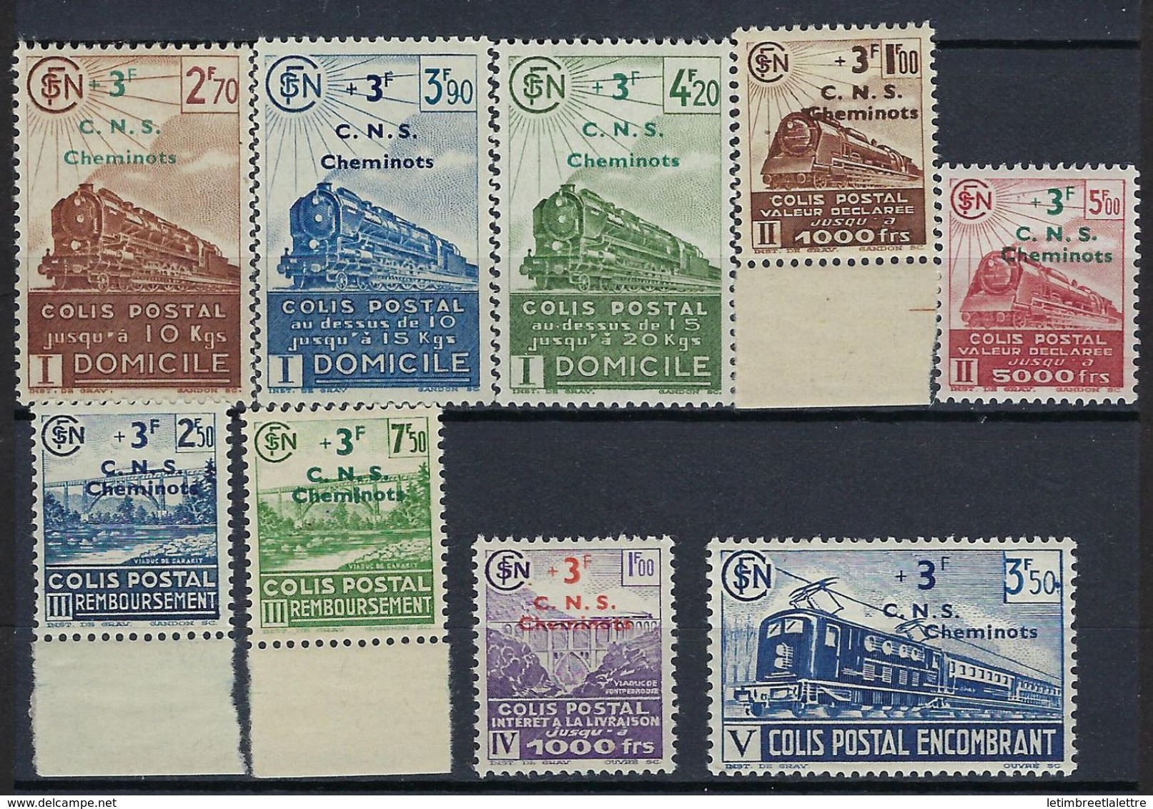 France, Colis Postaux, N° 191 à 199 ** TB - Ungebraucht