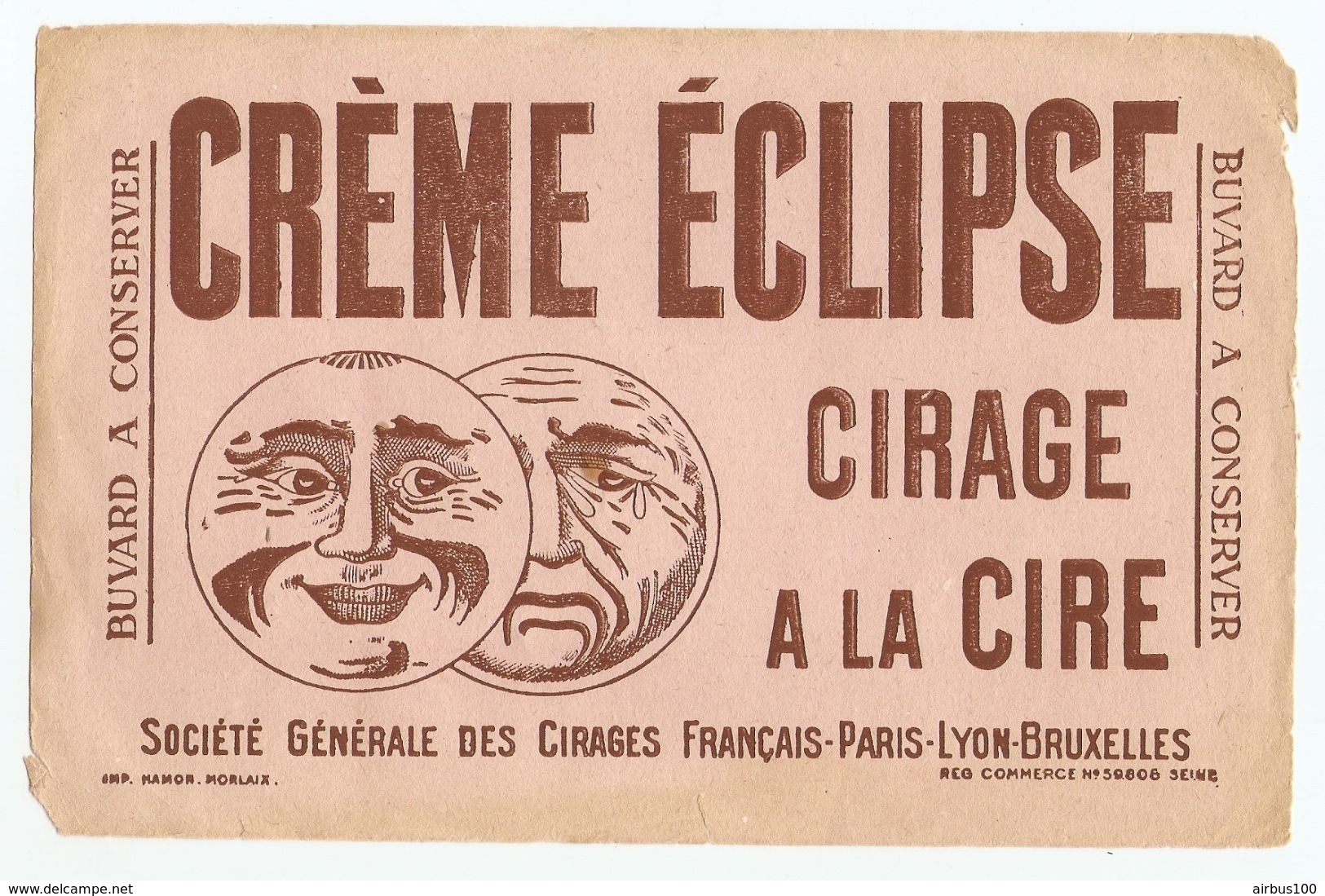 BUVARD CREME ÉCLIPSE CIRAGE A LA CIRE PARIS LYON BRUXELLES - QUARTIER DE LUNE - Produits Ménagers