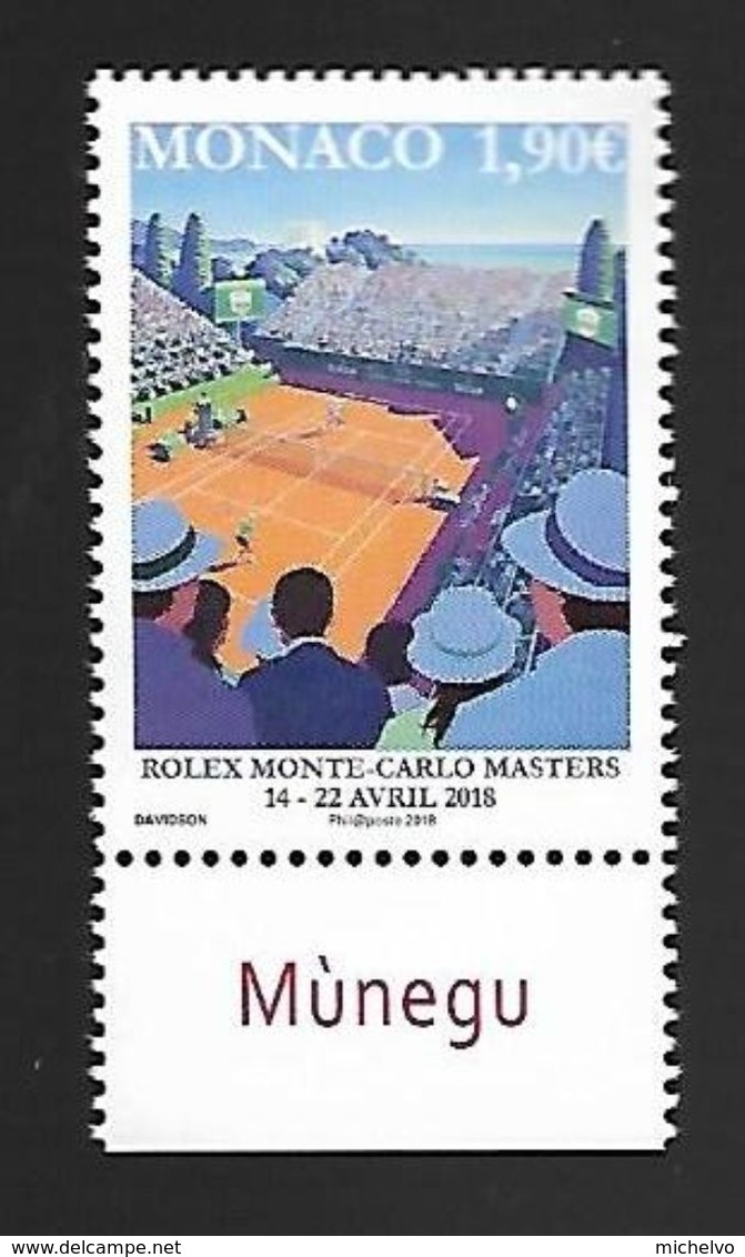 Monaco 2018 - Yv N° 3121 ** - Rolex Monte-Carlo Masters - Nuovi