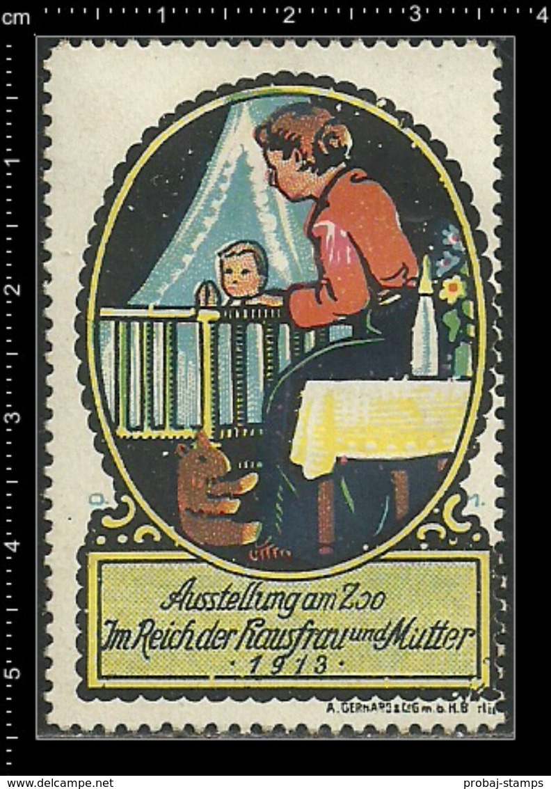 German Poster Stamp, Stamps, Reklamemarke, Cinderellas, Baby, Teddy Bear, Mother, Zoo, Baby, Teddybär, Mutter, Zoo, - Cinderellas