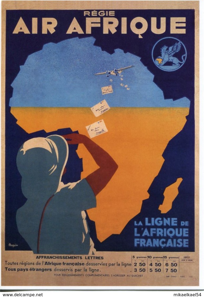 CARTE POSTALE PRE TIMBREE "AEROPOSTALE -  REGIE AIR AFRIQUE" 2017 Neuve - PAP: TSC En Semi-officiële Bijwerking