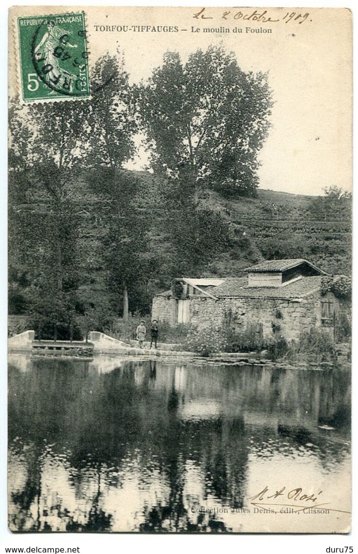 CPA 1909 - TORFOU TIFFAUGES  Le Moulin Du Foulon - Ecrite Voyagé - Autres & Non Classés