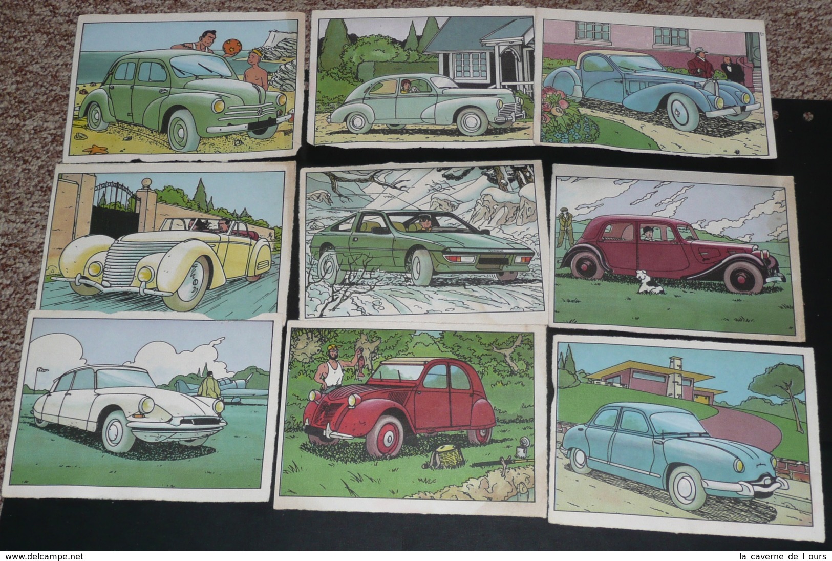 Lot De Fiches Illustrées Sur Les Voitures Anciennes Tacots Tractions, ASTRAPI-ASTRAPAN, DS 2 CV Citroën Renault Matra - Voitures