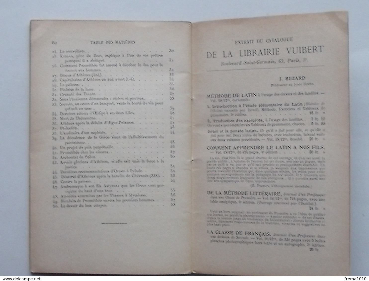 50 VERSIONS GRECQUES De BACCALAUREAT: Livret Scolaire 1936 - De BIZOS - Librairie VUIBERT - Über 18