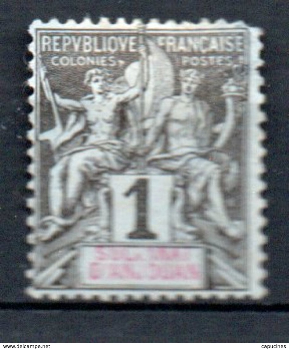 ANJOUAN - 1892:  Rotectorat Français -  1c Noir N° 1* - Neufs