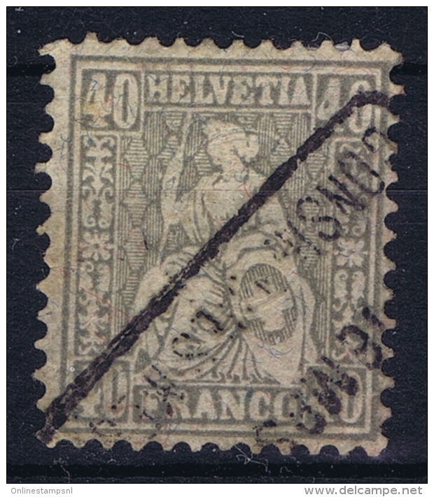 Switserland: Mi Nr 42  Yv 55 Obl./Gestempelt/used  1863  Faser Papier - Gebraucht