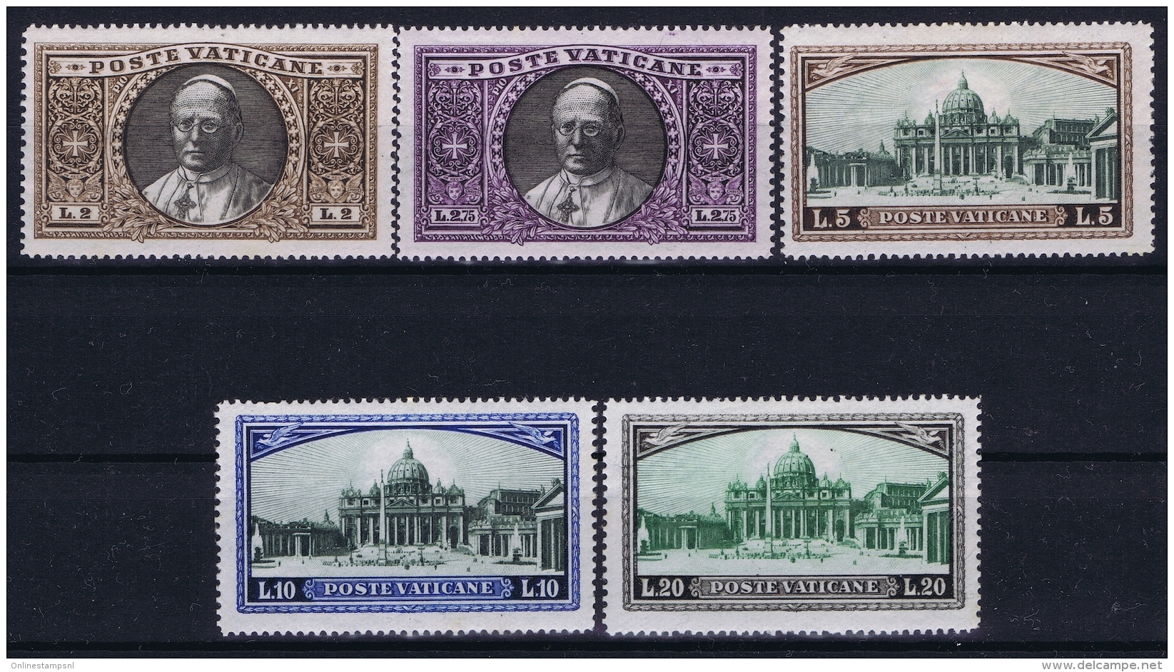 Vatican Sa 30 - 34 MH/* Flz/ Charniere  1933 - Neufs