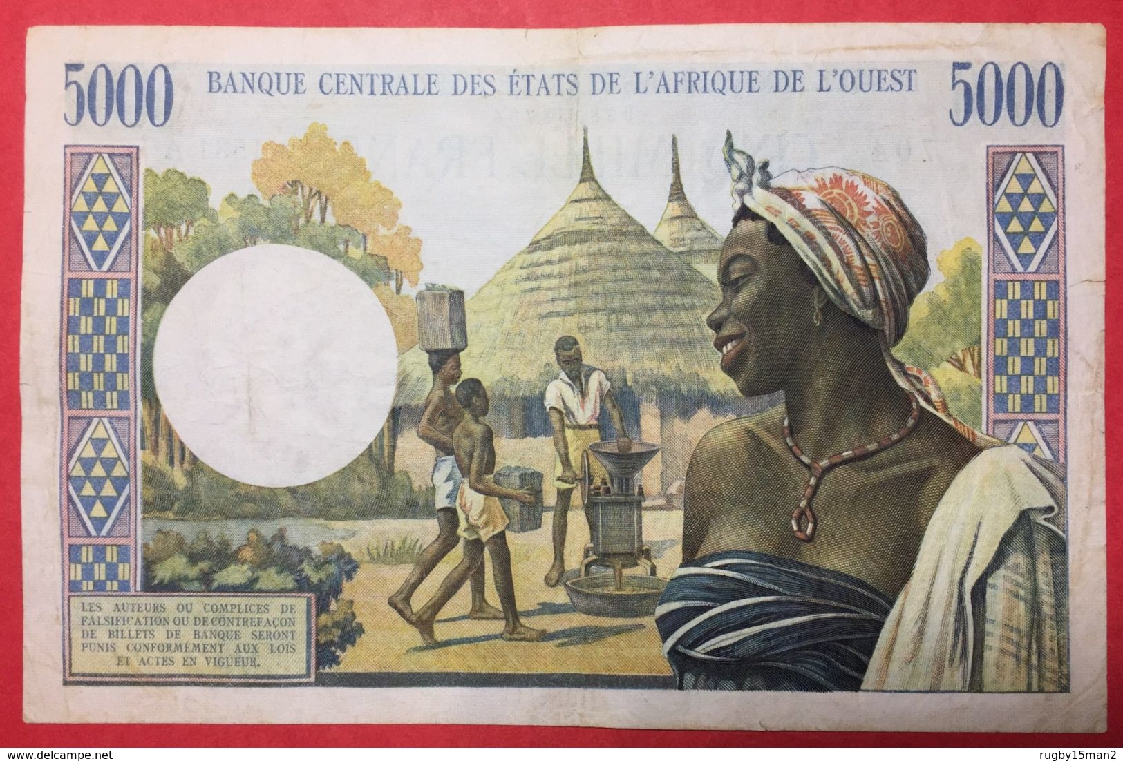 N°61 1 BILLET 5000 Frs DE COTE D IVOIRE 1965 ( NOTESHOBBY) - Côte D'Ivoire