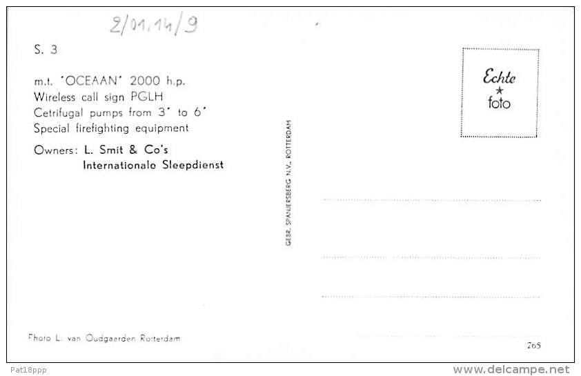 REMORQUEUR Tug Boat  " M.t. OCEAAN " 2000 H.p. ( L. Smit &amp; Co's NL )  Schlepper Sleepboot Remolcador - CPSM PF - Rimorchiatori