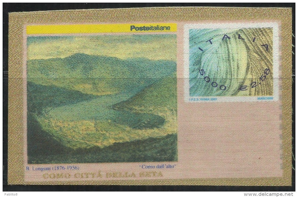 ITALIA REPUBBLICA ITALY REPUBLIC 2001 INDUSTRIA SERICA (CITTA DELLA SETA) ITALIANA COMO FRANCOBUSTA NUOVA UNUSED MNH - Interi Postali