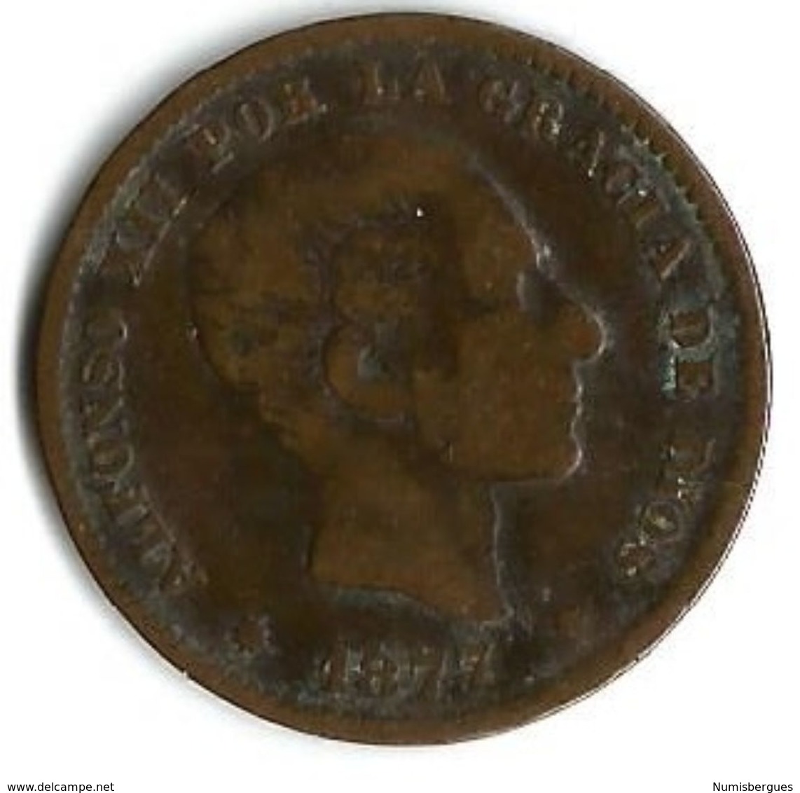 Pièce De Monnaie 5 Centimes 1877 - Colecciones