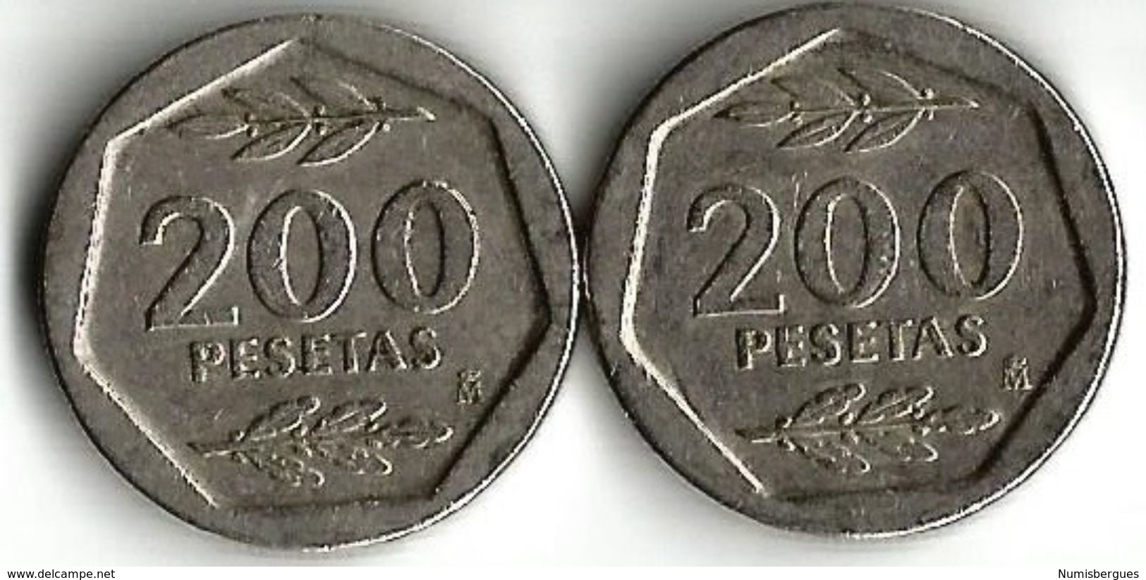 Lot 2 Pièces De Monnaie 200 Pesetas - 200 Peseta