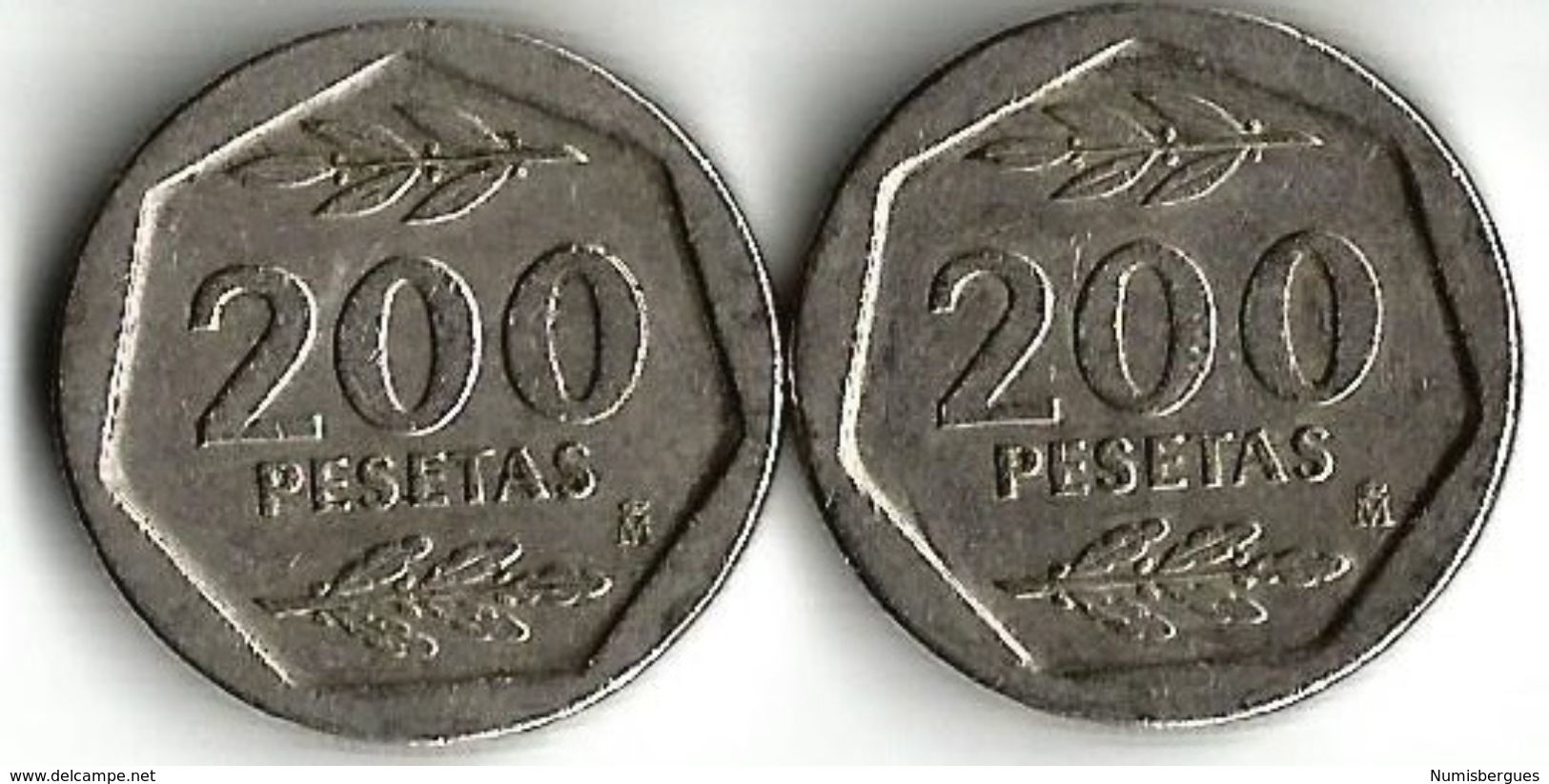 Lot 2 Pièces De Monnaie 200 Pesetas - 200 Pesetas