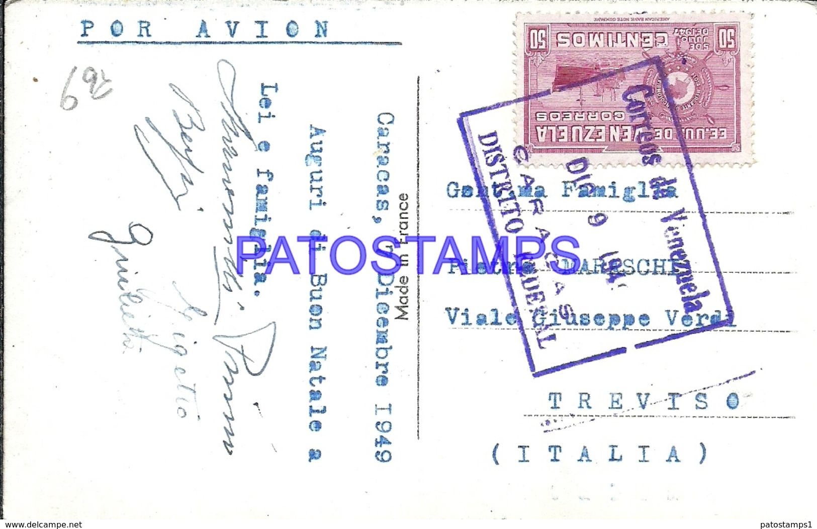 87147 VENEZUELA AIRPORT AEROPUERTO DE MAIQUETIA AVIATION CIRCULATED TO ITALY POSTAL POSTCARD - Venezuela