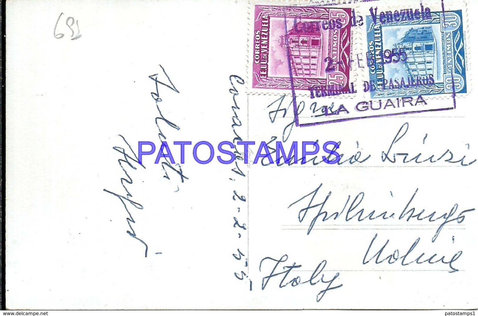 87148 VENEZUELA CARACAS AVENIDA BOLIVAR CIRCULATED TO ITALY POSTAL POSTCARD - Venezuela