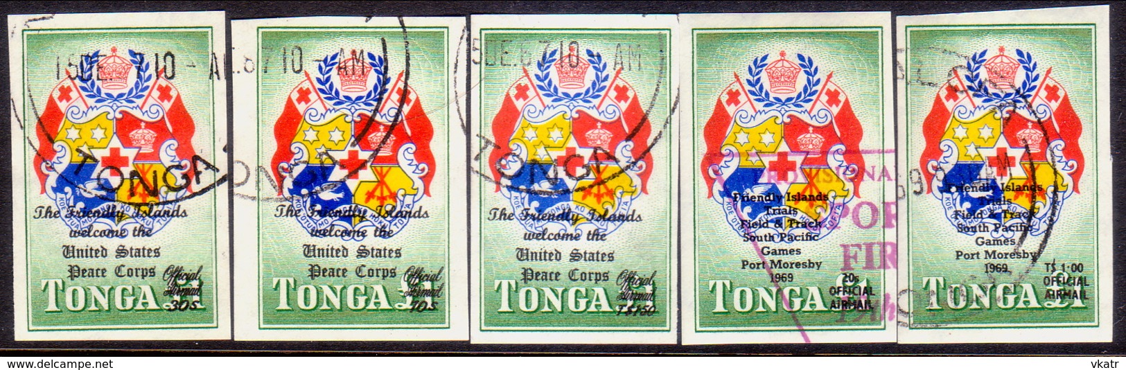 TONGA 1967 SG O26-28 + O33-34 Two Compl.sets Used Official - Tonga (...-1970)