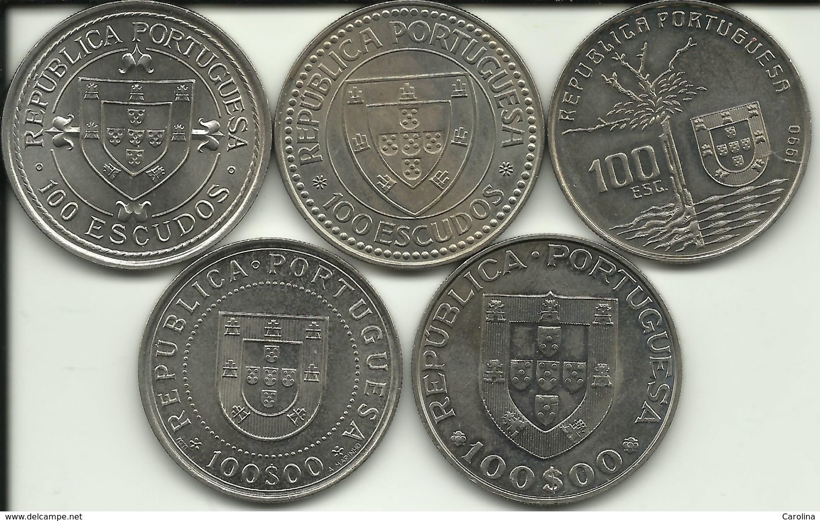 5 Coins Of 100 Escudos - AU - See Photos - Excellent Price. - Portugal