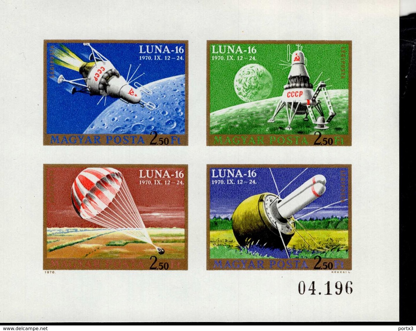 Ungarn Kleinbogen 2642 - 2645 B Luna 16 ** Postfrisch MNH Neuf - Blocks & Kleinbögen