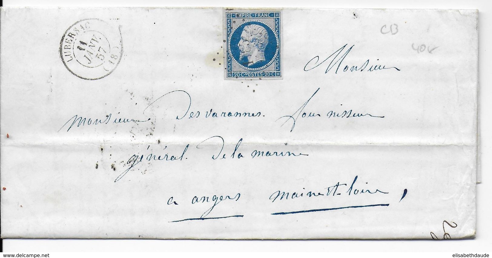 1857 - CORREZE - LETTRE De LUBERSAC PC 1785 + T15 - IND 13 - 1849-1876: Période Classique