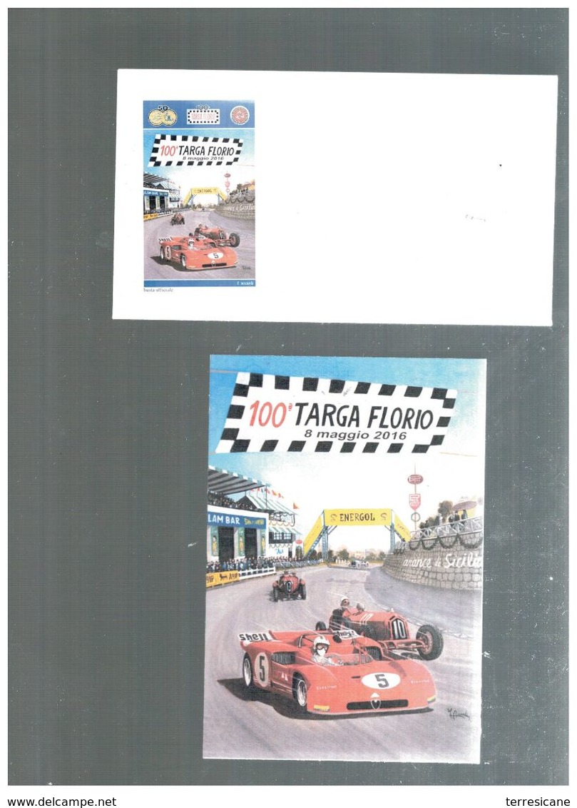 100 TARGA FLORIO RALLY BUSTA & CARTOLINA UFFICIALI NON VIAGGIATE  ALFA ROMEO CF - Rallyes