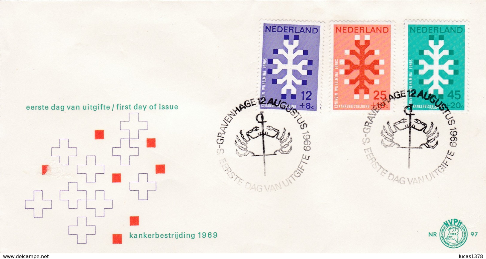 E 97 - 1969 FDC - NVPH 927/29 KANKER CANCER - FDC