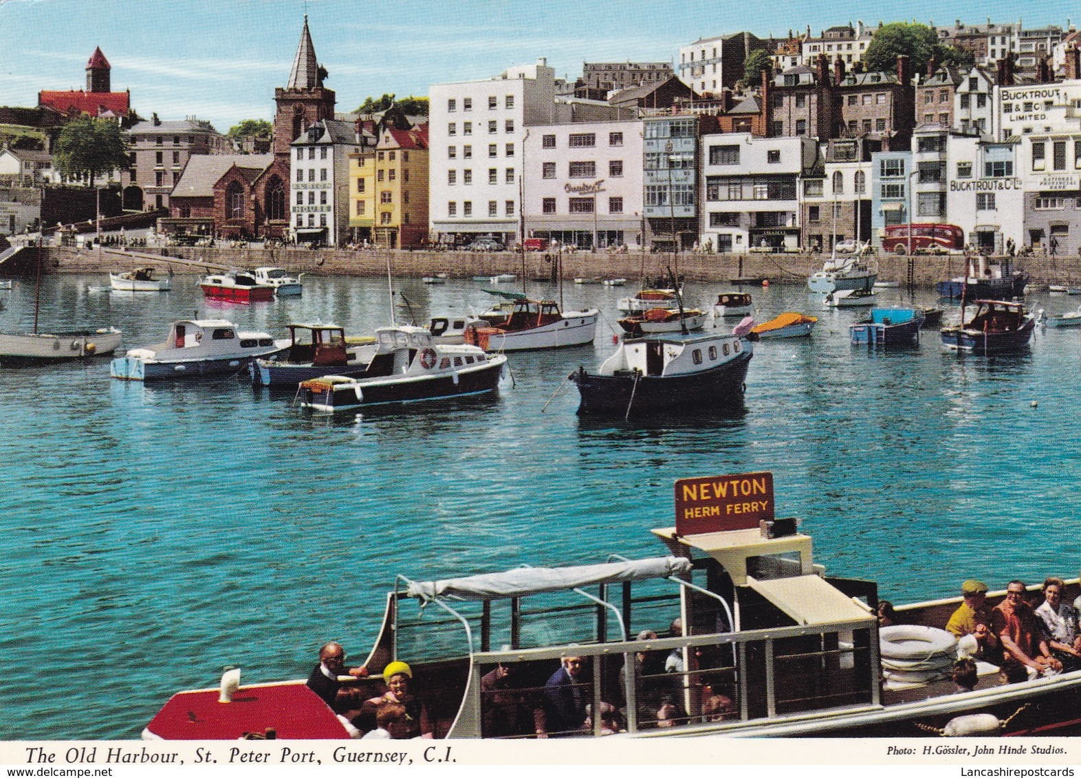 Postcard The Old Harbour St Peter Port Guernsey  [ Newton Herm Ferry In Foreground ] By John Hinde My Ref B22239 - Guernsey