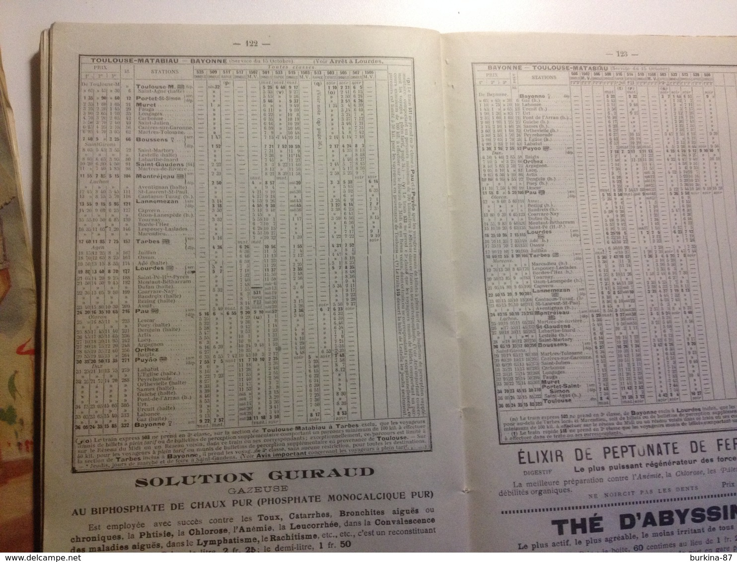 TOULOUSE, pharmacie du progrès,ALMANACH, 1910, Indicateur des chemins de fer, petit guide vétérinaire