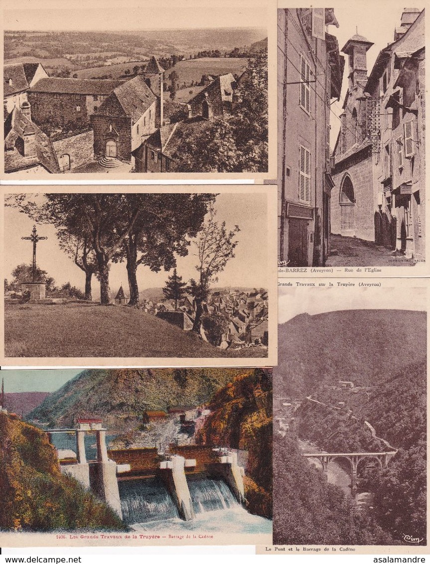 Cpa – AVEYRON – 7 Cartes Mur-de-Barrez ,Barrage + 6 Photos Usine De Bromat - Autres & Non Classés